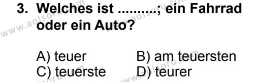 Almanca 8 Dersi 2012 - 2013 Yılı 1. Dönem Sınav Soruları 3. Soru