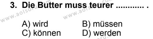 Almanca 8 Dersi 2012 - 2013 Yılı 2. Dönem Sınav Soruları 3. Soru