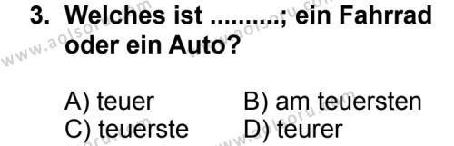 Almanca 8 Dersi 2012 - 2013 Yılı 3. Dönem Sınav Soruları 3. Soru