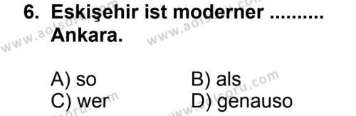 Almanca 8 Dersi 2012-2013 Yılı 3. Dönem Sınavı 6. Soru