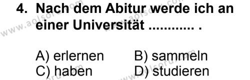 Almanca 8 Dersi 2013 - 2014 Yılı 2. Dönem Sınav Soruları 4. Soru