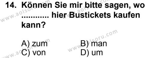 Almanca 8 Dersi 2013-2014 Yılı 2. Dönem Sınavı 14. Soru
