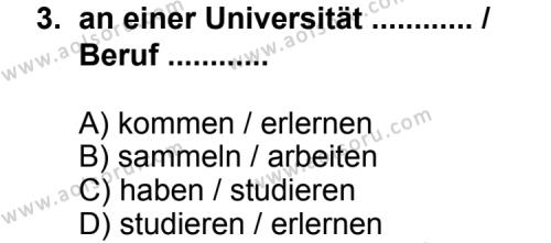 Almanca 8 Dersi 2013 - 2014 Yılı 3. Dönem Sınav Soruları 3. Soru