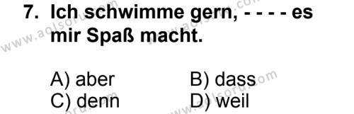 Almanca 8 Dersi 2014-2015 Yılı 3. Dönem Sınavı 7. Soru