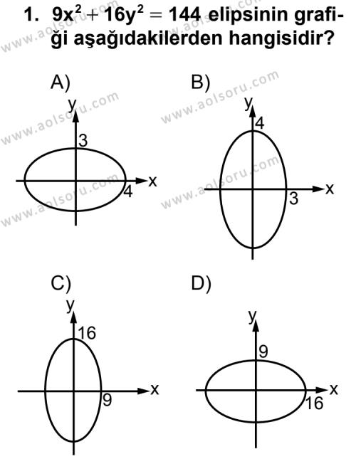 Analitik Geometri 2 Dersi 2013 - 2014 Yılı 1. Dönem Sınav Soruları 1. Soru