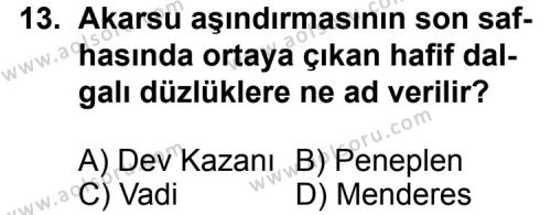 Coğrafya 1 Dersi 2012-2013 Yılı 2. Dönem Sınavı 13. Soru