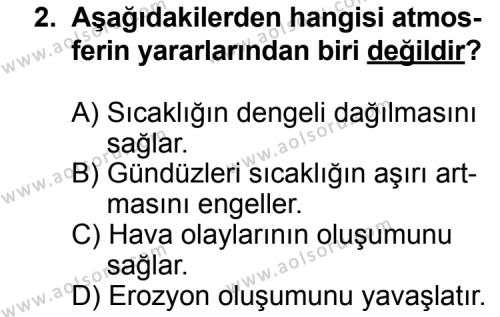 Coğrafya 1 Dersi 2013-2014 Yılı 3. Dönem Sınavı 2. Soru