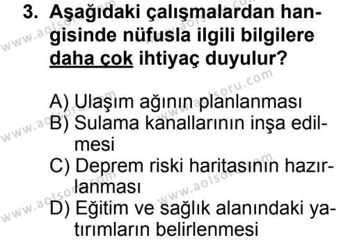 Coğrafya 1 Dersi 2014 - 2015 Yılı 3. Dönem Sınav Soruları 3. Soru