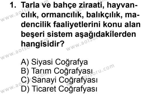 Coğrafya 2 Dersi 2012 - 2013 Yılı 3. Dönem Sınav Soruları 1. Soru