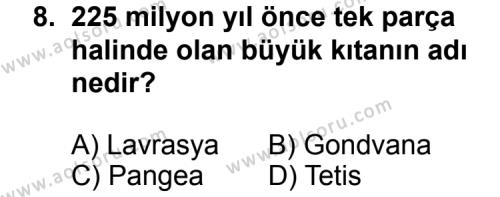 Coğrafya 2 Dersi 2013-2014 Yılı 1. Dönem Sınavı 8. Soru