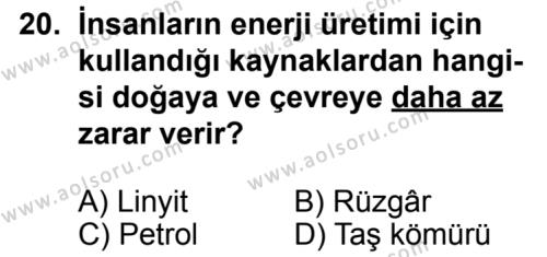 Coğrafya 2 Dersi 2013-2014 Yılı 3. Dönem Sınavı 20. Soru