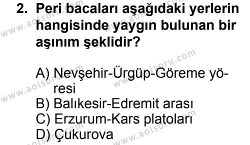 Coğrafya 3 Dersi 2012 - 2013 Yılı 1. Dönem Sınav Soruları 2. Soru