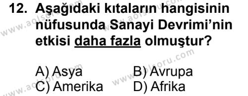 Coğrafya 3 Dersi 2012-2013 Yılı 2. Dönem Sınavı 12. Soru