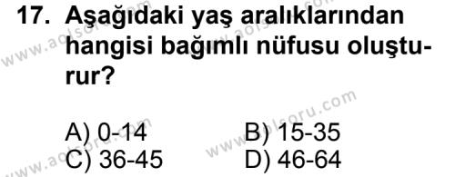 Coğrafya 3 Dersi 2012-2013 Yılı 2. Dönem Sınavı 17. Soru