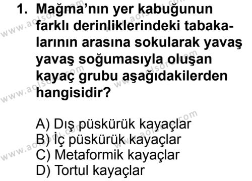 Coğrafya 3 Dersi 2013 - 2014 Yılı 1. Dönem Sınav Soruları 1. Soru