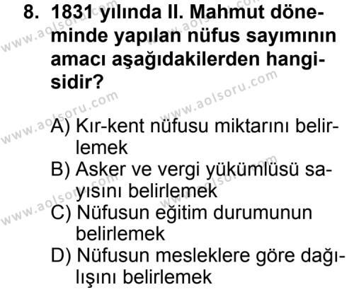 Coğrafya 3 Dersi 2013-2014 Yılı 1. Dönem Sınavı 8. Soru
