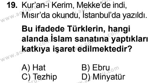 Din Kültürü ve Ahlak Bilgisi 2 Dersi 2014-2015 Yılı 2. Dönem Sınavı 19. Soru