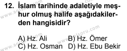 Din Kültürü ve Ahlak Bilgisi 4 Dersi 2015-2016 Yılı 1. Dönem Sınavı 12. Soru