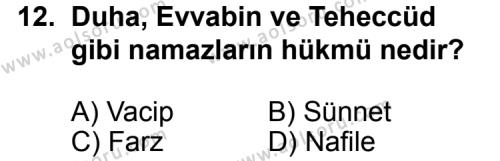 Fıkıh 2 Dersi 2015-2016 Yılı 1. Dönem Sınavı 12. Soru