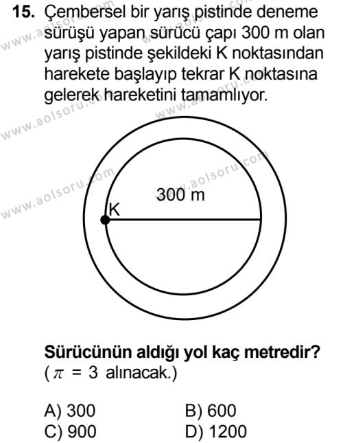 Fizik 1 Dersi 2016-2017 Yılı 1. Dönem Sınavı 15. Soru