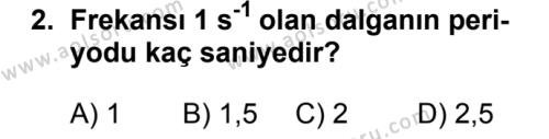 Fizik 4 Dersi 2018 - 2019 Yılı 1. Dönem Sınav Soruları 2. Soru