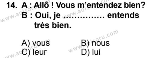 Fransızca 1 Dersi 2012-2013 Yılı 3. Dönem Sınavı 14. Soru