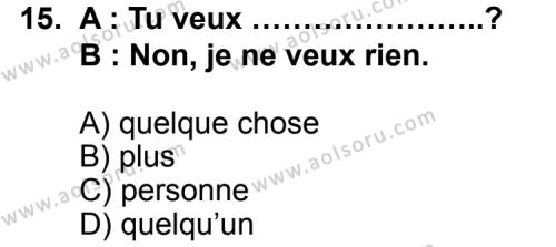 Fransızca 1 Dersi 2013-2014 Yılı 1. Dönem Sınavı 15. Soru