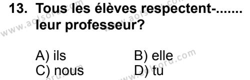 Fransızca 1 Dersi 2013-2014 Yılı 2. Dönem Sınavı 13. Soru