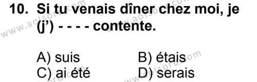 Fransızca 1 Dersi 2014-2015 Yılı 3. Dönem Sınavı 10. Soru