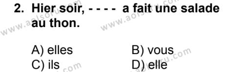Fransızca 1 Dersi 2016 - 2017 Yılı 1. Dönem Sınav Soruları 2. Soru
