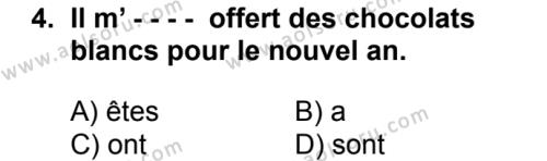 Fransızca 1 Dersi 2016 - 2017 Yılı 1. Dönem Sınav Soruları 4. Soru