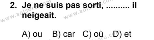 Fransızca 2 Dersi 2011 - 2012 Yılı 1. Dönem Sınav Soruları 2. Soru