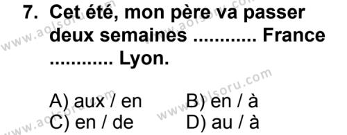 Fransızca 2 Dersi 2012-2013 Yılı 1. Dönem Sınavı 7. Soru