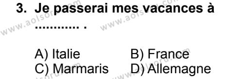 Fransızca 2 Dersi 2013 - 2014 Yılı 1. Dönem Sınav Soruları 3. Soru