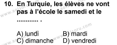 Fransızca 2 Dersi 2013-2014 Yılı 1. Dönem Sınavı 10. Soru
