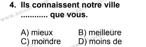 Fransızca 2 Dersi 2013-2014 Yılı 2. Dönem Sınavı 4. Soru