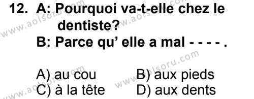 Fransızca 2 Dersi 2014-2015 Yılı 2. Dönem Sınavı 12. Soru