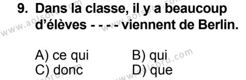 Fransızca 2 Dersi 2014-2015 Yılı 3. Dönem Sınavı 9. Soru