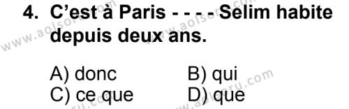 Fransızca 2 Dersi 2015-2016 Yılı 1. Dönem Sınavı 4. Soru