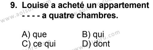 Fransızca 2 Dersi 2015-2016 Yılı 2. Dönem Sınavı 9. Soru