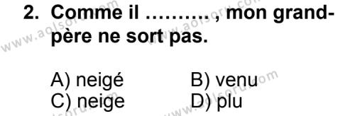 Fransızca 3 Dersi 2011 - 2012 Yılı 2. Dönem Sınav Soruları 2. Soru