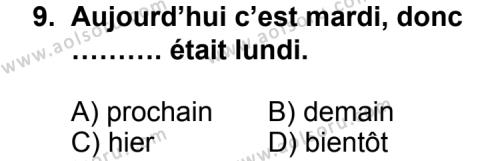 Fransızca 3 Dersi 2011-2012 Yılı 3. Dönem Sınavı 9. Soru