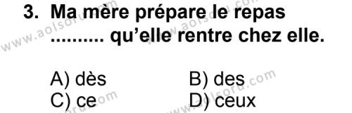 Fransızca 3 Dersi 2011 - 2012 Yılı Ek Sınav Soruları 3. Soru