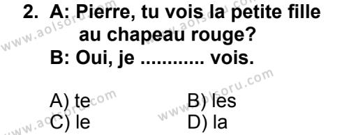 Fransızca 3 Dersi 2012 - 2013 Yılı 1. Dönem Sınav Soruları 2. Soru