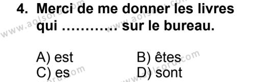 Fransızca 3 Dersi 2012 - 2013 Yılı 2. Dönem Sınav Soruları 4. Soru