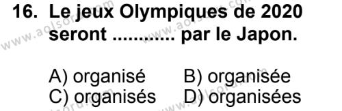 Fransızca 3 Dersi 2013-2014 Yılı 1. Dönem Sınavı 16. Soru