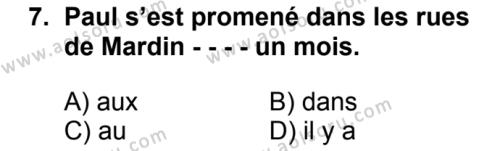 Fransızca 3 Dersi 2016-2017 Yılı 1. Dönem Sınavı 7. Soru