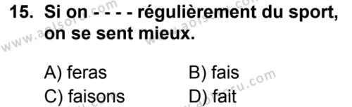Fransızca 3 Dersi 2019-2020 Yılı 1. Dönem Sınavı 15. Soru