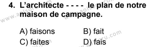 Fransızca 3 Dersi 2019 - 2020 Yılı 2. Dönem Sınav Soruları 4. Soru