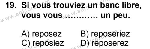 Fransızca 4 Dersi 2012-2013 Yılı 2. Dönem Sınavı 19. Soru